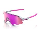 GAFAS 100% SLENDALE Polished Translucent Grey / Purple Multilayer Mirror Lens