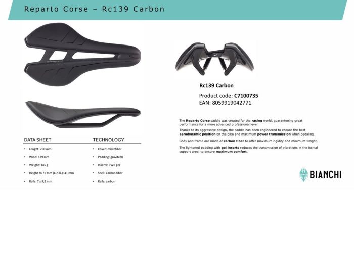 Sillín Reparto Corse – Rc139 Carbon - Imagen 3